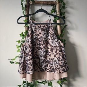 Sans Souci Flowy Floral High Halter Neck Tank Top